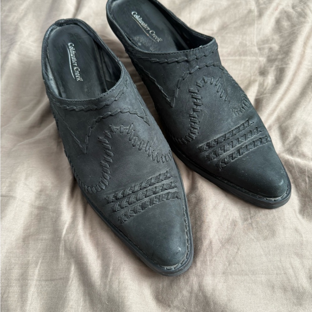Coldwater Creek 9M Black Leather Slip-On Shoes